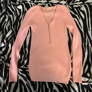 Ribbed zip up sweater